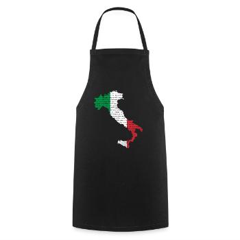 Italie : de nombreuses langues - Tablier de cuisine - noir - Devant - AI Model Male 185 dark (185cm)