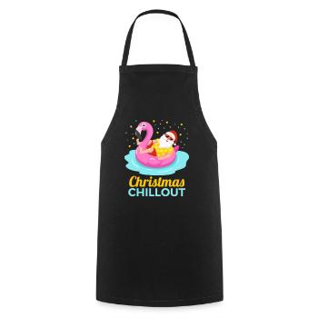 Produit design Christmas Flamingo Chillout - Tablier de cuisine - noir - Devant - AI Model Male 185 dark (185cm)