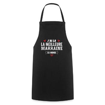 J'ai La Meilleure Marraine Du Monde - Tablier de cuisine - noir - Devant - AI Model Male 185 dark (185cm)