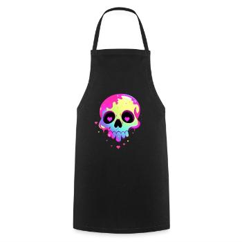 Cute Punk Skull / Kawaii Punk Skull - Cooking Apron - black - Front - AI Model Male 185 dark (185cm)