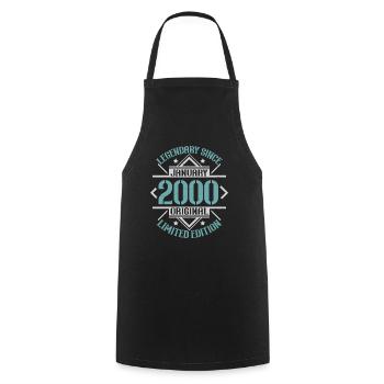 Legendary since January 2000 limited edition - Cooking Apron - black - Front - AI Model Male 185 dark (185cm)