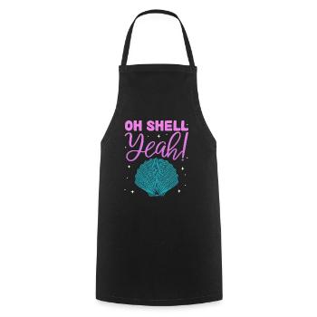 Oh Shell Yeah - Seashell Hunter Sea Shell Hunting - Kochschürze - Schwarz - Vorne - AI Model Male 185 dark (185cm)