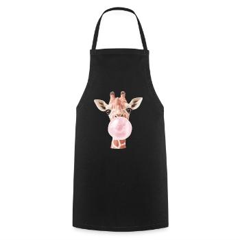 Funny Giraffe Bubble Gum - Cooking Apron - black - Front - AI Model Male 185 dark (185cm)