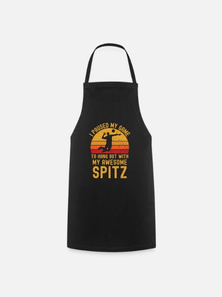 Volleyball und Spitz - Kochschürze - Schwarz