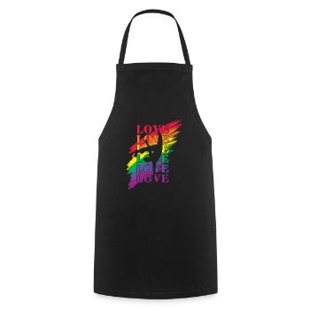 Capoeira LGBT Pride - Cooking Apron - black - Front - AI Model Male 185 dark (185cm)