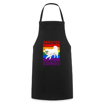 Samoyed Dad LGBTQ - Cooking Apron - black - Front - AI Model Male 185 dark (185cm)