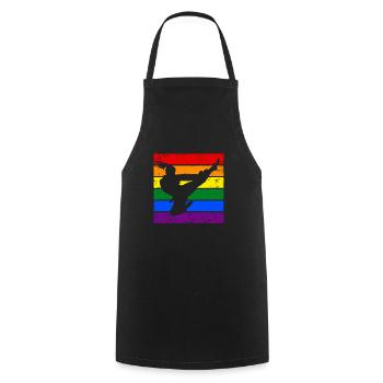 Frauen Taekwondo LGBTQ - Kochschürze - Schwarz - Vorne - AI Model Male 185 dark (185cm)