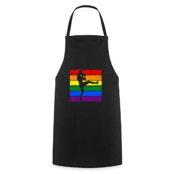 Frauen Kickboxen LGBTQ - Kochschürze - Schwarz - Vorne - AI Model Male 185 dark (185cm)