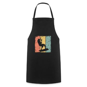 Kitesurfing retro - Cooking Apron - black - Front - AI Model Male 185 dark (185cm)