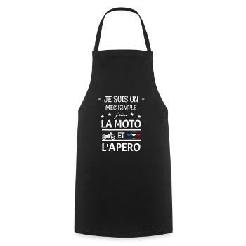MOTORCYCLE - Cooking Apron - black - Front - AI Model Male 185 dark (185cm)