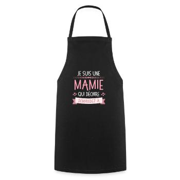Mamie Qui déchire demandez à personnalisé - Tablier de cuisine - noir - Devant - AI Model Male 185 dark (185cm)