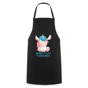Né pour être une licorne - Tablier de cuisine - noir - Devant - AI Model Male 185 dark (185cm)