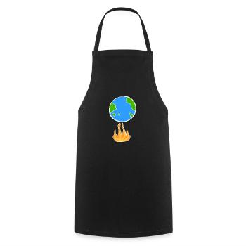 protection du climat terre dessin animé symbole climat - Tablier de cuisine - noir - Devant - AI Model Male 185 dark (185cm)