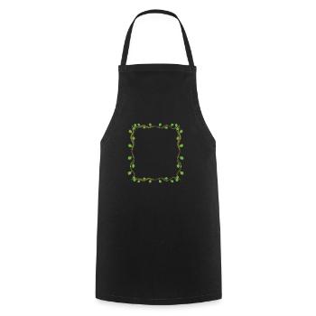 Leaves Square Shape Symbol Square - Cooking Apron - black - Front - AI Model Male 185 dark (185cm)