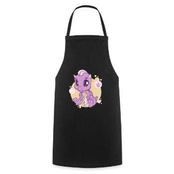Cute Anime Dragon And Banana Milk Boba Bubble Tea - Kochschürze - Schwarz - Vorne - AI Model Male 185 dark (185cm)