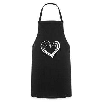 dear heart symbol - Cooking Apron - black - Front - AI Model Male 185 dark (185cm)