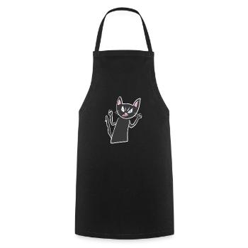 Symbole de chat animal gris rage en colère - Tablier de cuisine - noir - Devant - AI Model Male 185 dark (185cm)