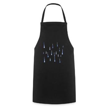 water drops rain water weather pattern - Cooking Apron - black - Front - AI Model Male 185 dark (185cm)