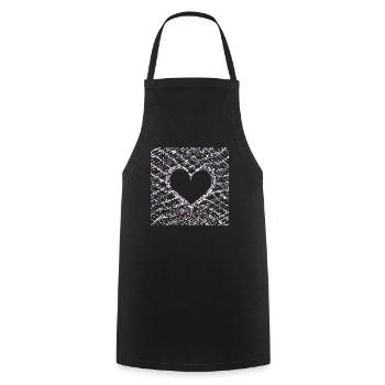 Points Pattern Cross Heart Love Shape - Cooking Apron - black - Front - AI Model Male 185 dark (185cm)
