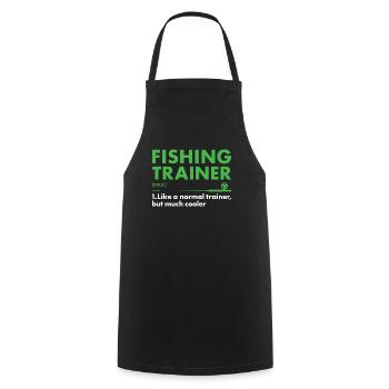 Fisher Trainer Definition Fishing - Kochschürze - Schwarz - Vorne - AI Model Male 185 dark (185cm)