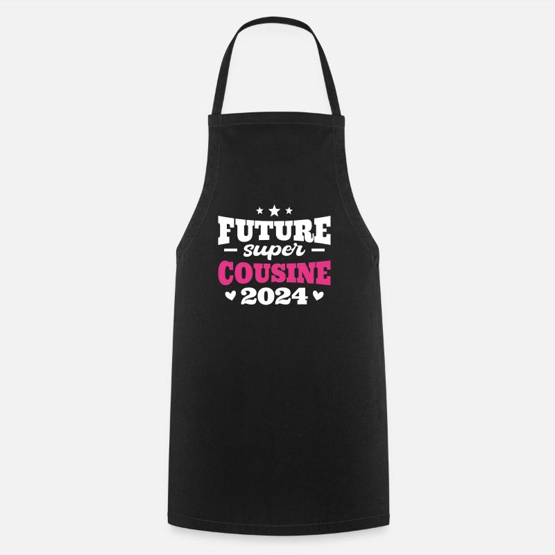 Future Super Cousine 2024 Annonce Grossesse - Tablier de cuisine - noir