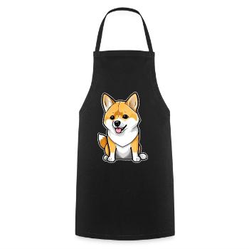 Süßer Shiba Inu Hund - Kochschürze - Schwarz - Vorne - AI Model Male 185 dark (185cm)