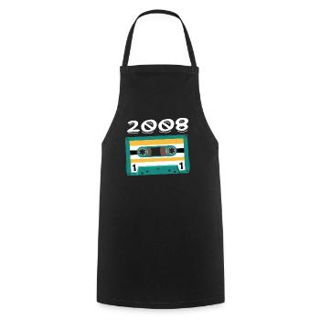 Cassette 2008 Vintage Anniversary 2008 - Cooking Apron - black - Front - AI Model Male 185 dark (185cm)