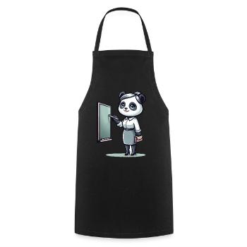 Cute Panda Teacher - Kochschürze - Schwarz - Vorne - AI Model Male 185 dark (185cm)