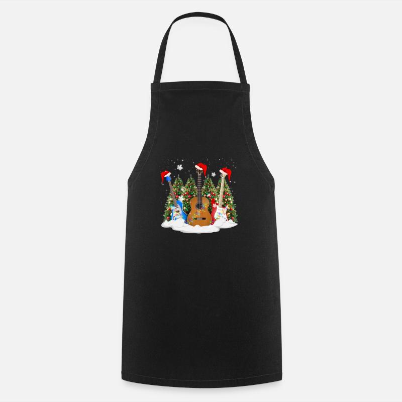 Christmas Guitar - Cooking Apron - black