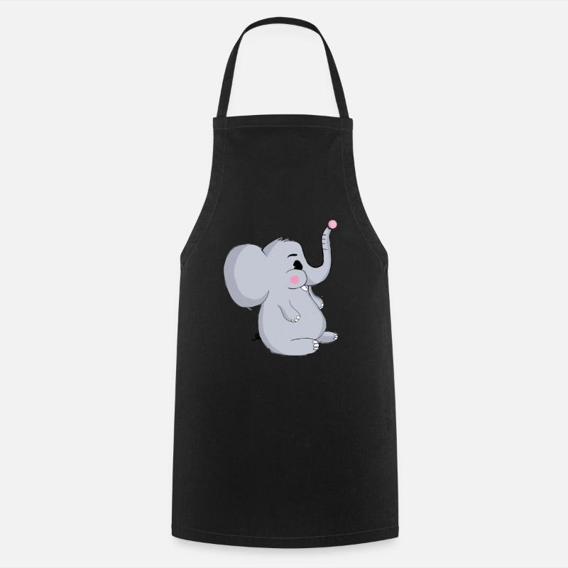 elephant - Cooking Apron - black