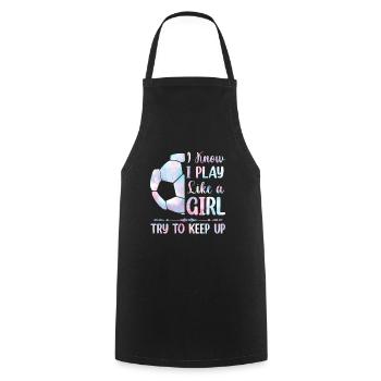 Soccer Girls - Cooking Apron - black - Front - AI Model Male 185 dark (185cm)