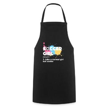 Soccer Girls - Cooking Apron - black - Front - AI Model Male 185 dark (185cm)