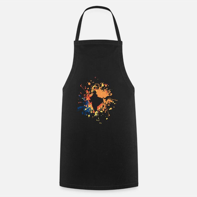 Beautiful India Color Splash - Cooking Apron - black