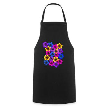Flower carpet - Cooking Apron - black - Front - AI Model Male 185 dark (185cm)