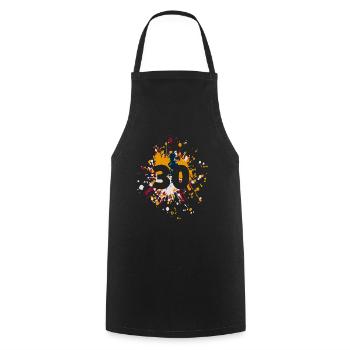 Nombre 30e couleur Splash - Tablier de cuisine - noir - Devant - AI Model Male 185 dark (185cm)