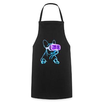 The cool neon pug - Cooking Apron - black - Front - AI Model Male 185 dark (185cm)