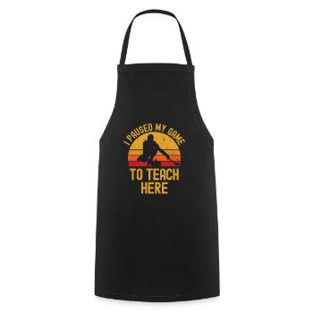 Curling and teacher retro vintage - Cooking Apron - black - Front - AI Model Male 185 dark (185cm)