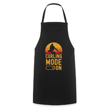 Curling Mode on retro vintage - Cooking Apron - black - Front - AI Model Male 185 dark (185cm)