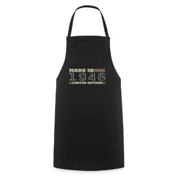 Vintage 1946 1946 Born in 1946 Birthday Gift - Cooking Apron - black - Front - AI Model Male 185 dark (185cm)