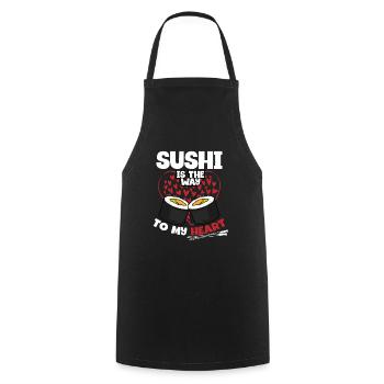 Sushi love On Valentine's Day - Cooking Apron - black - Front - AI Model Male 185 dark (185cm)
