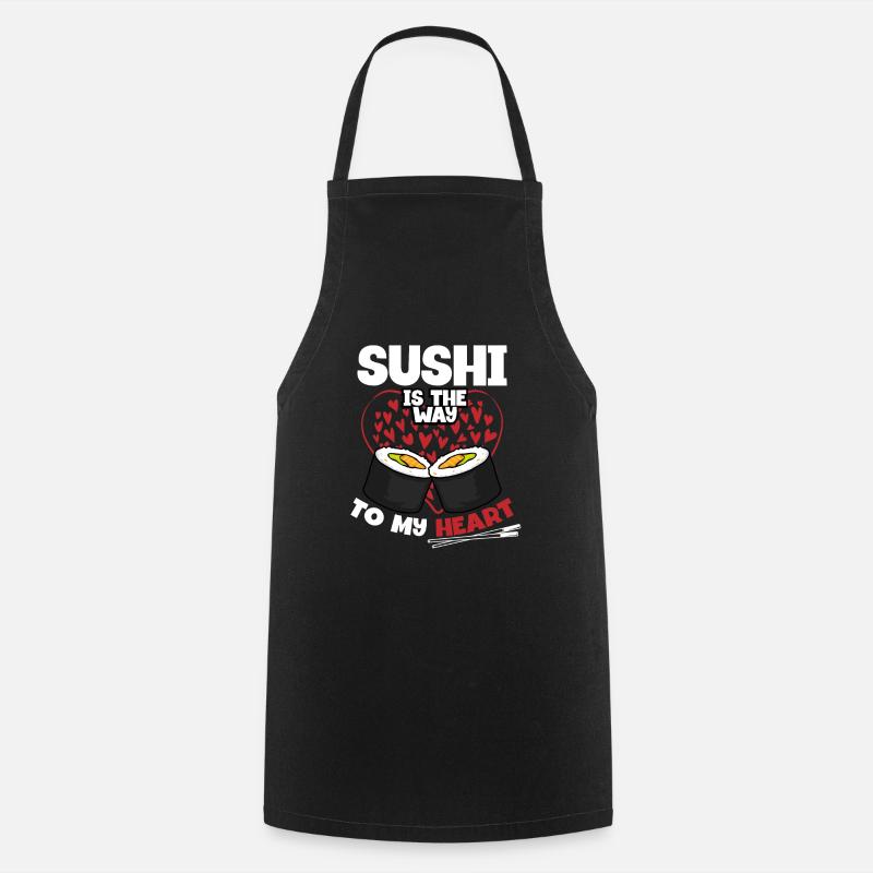 Sushi liebe Am Valentinstag - Kochschürze - Schwarz