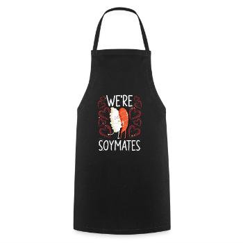 Nous sommes amis soja - Tablier de cuisine - noir - Devant - AI Model Male 185 dark (185cm)