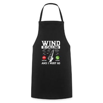 Le vent appelle et je dois partir - Tablier de cuisine - noir - Devant - AI Model Male 185 dark (185cm)