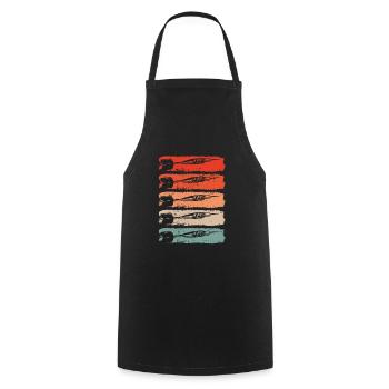 Cinq fléchettes en rétro vintage - Tablier de cuisine - noir - Devant - AI Model Male 185 dark (185cm)