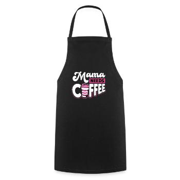 Maman a besoin de café - Tablier de cuisine - noir - Devant - AI Model Male 185 dark (185cm)