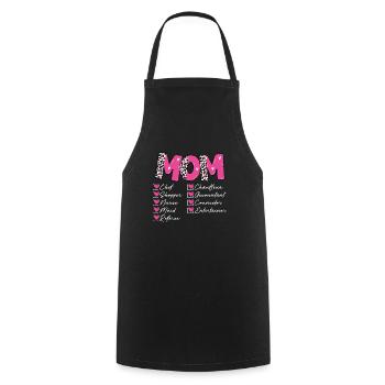 Mom jobs - Cooking Apron - black - Front - AI Model Male 185 dark (185cm)