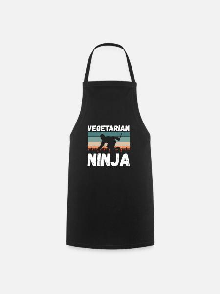 Vegetarischer Ninja jahrgang - Kochschürze - Schwarz