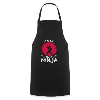 C’est bon, je suis un ninja - Tablier de cuisine - noir - Devant - AI Model Male 185 dark (185cm)