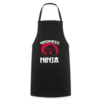Freundlichkeit Roter Ninja - Kochschürze - Schwarz - Vorne - AI Model Male 185 dark (185cm)