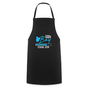 Baby boy arrive bientôt - Tablier de cuisine - noir - Devant - AI Model Male 185 dark (185cm)